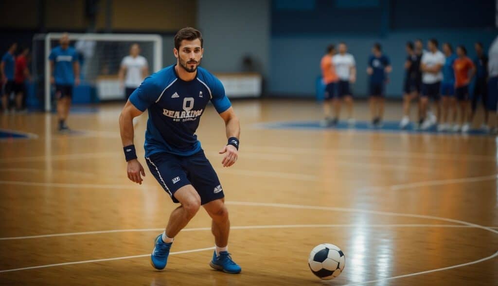 A handball player follows specific nutrition tips before and after training