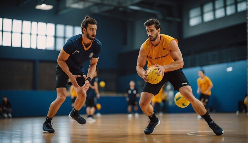 A handball player incorporating injury prevention into training routine